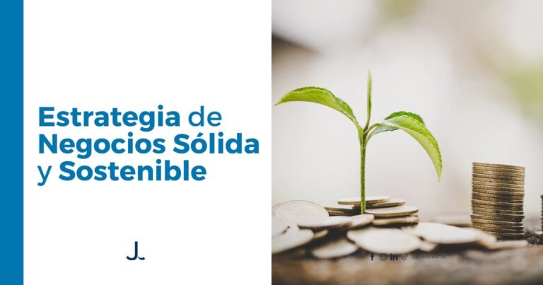 estrategia de negocios rentable y sostenible representada con una planta creciendo sobre monedas