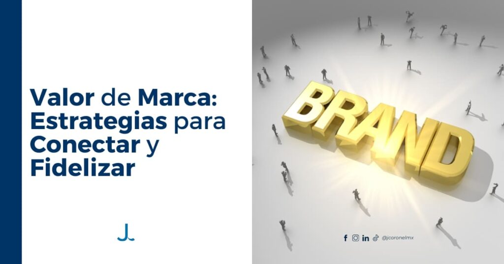 Personas alrededor de la palabra "BRAND" simbolizando estrategias para aumentar el valor de marca y conectar con la audiencia.