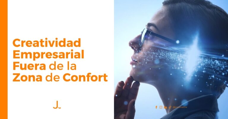 Ejecutiva reflexionando sobre ideas innovadoras para estimular la creatividad empresarial fuera de la zona de confort.